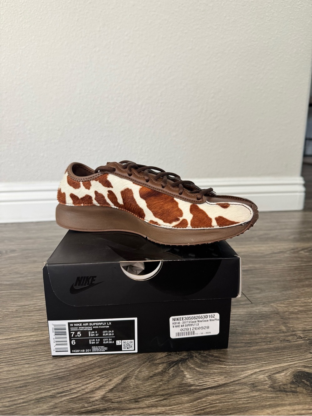 Nike Air Superfly LX Cow Print Brown Women’s 7.5 HQ9148-201
